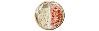 クッキングシートを半分ずつに分けて敷く