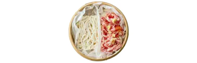 クッキングシートを半分ずつに分けて敷く