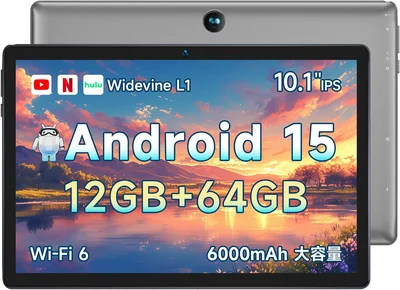 【タブレット 10インチ wi-fiモデル】12GB+64GB+1TB TF拡張、8コアCPU WidevineL1+GMS認証+Type-C充電+6000mAh、android タブレット