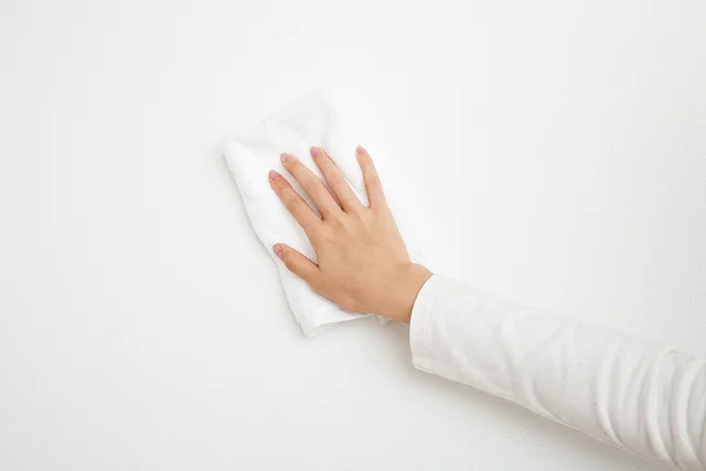 「ホコリは壁からやってくる」  除電ぞうきんで壁を拭いて予防すべし！