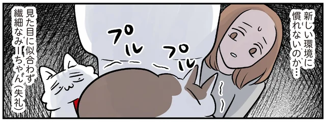 意外と繊細⁉新しいおうちに着いて、猫が真っ先に逃げ込んだ場所／マジレス幼児とモンペ猫（7）