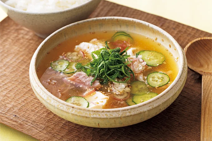 白だしを水で割って冷や汁に