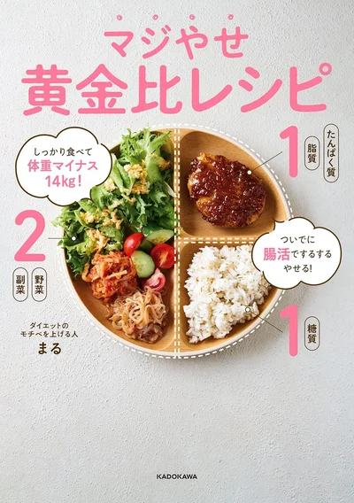 もりもり食べて、するするやせる！モチベ爆上がりのやせ黄金比レシピ集！『しっかり食べて体重マイナス14kg！ついでに腸活でするするやせる！マジやせ黄金比レシピ』
