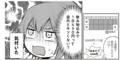 飲み物込みで1日450円って意外とキツくない？
