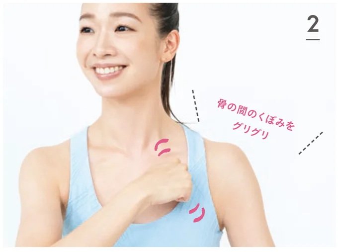 骨の間のくぼみをグリグリ