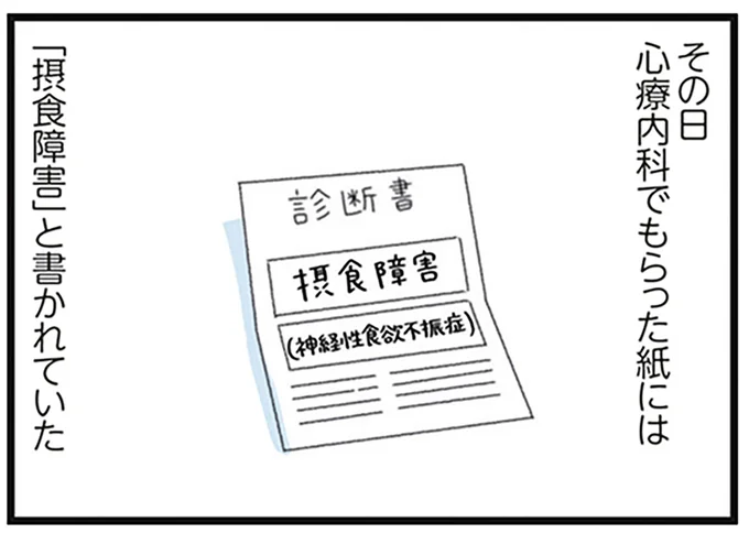 心療内科でもらった紙には「摂食障害」と書かれていた