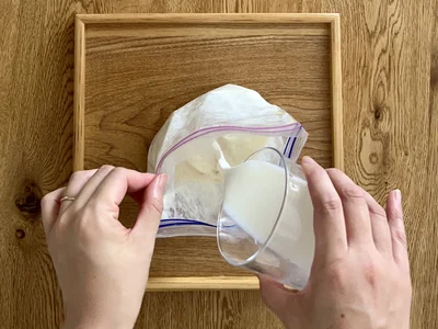 牛乳を加えて