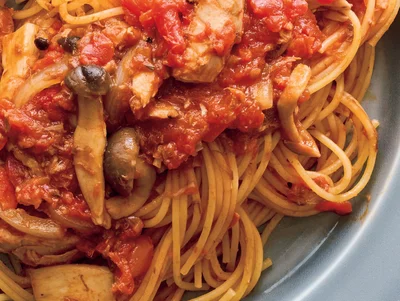 さばときのこのトマトパスタ