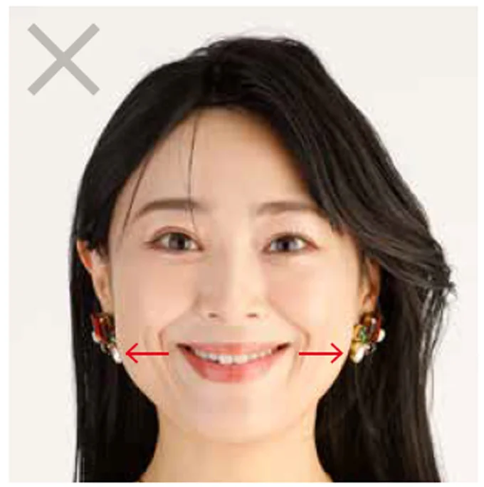 口横にドレープができる