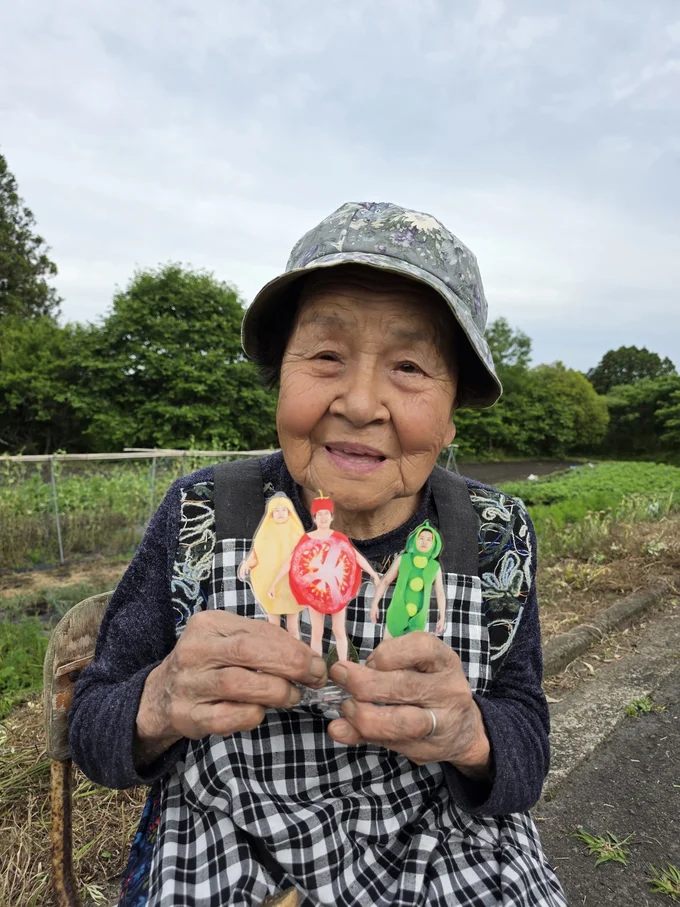 かわいいねと喜んでくれた山崎さんのお母さん