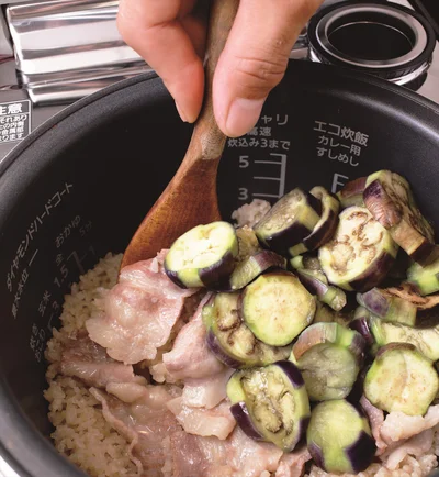 「豚バラなすご飯」