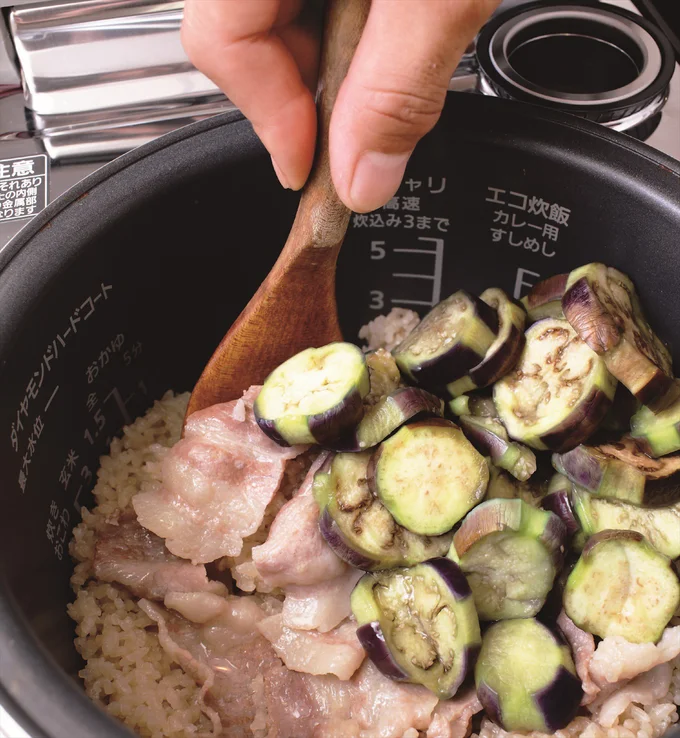 「豚バラなすご飯」