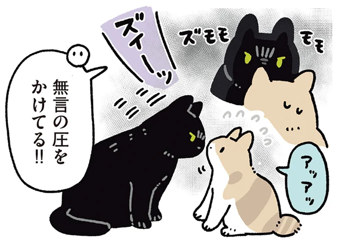 無言の圧をかけてる!!