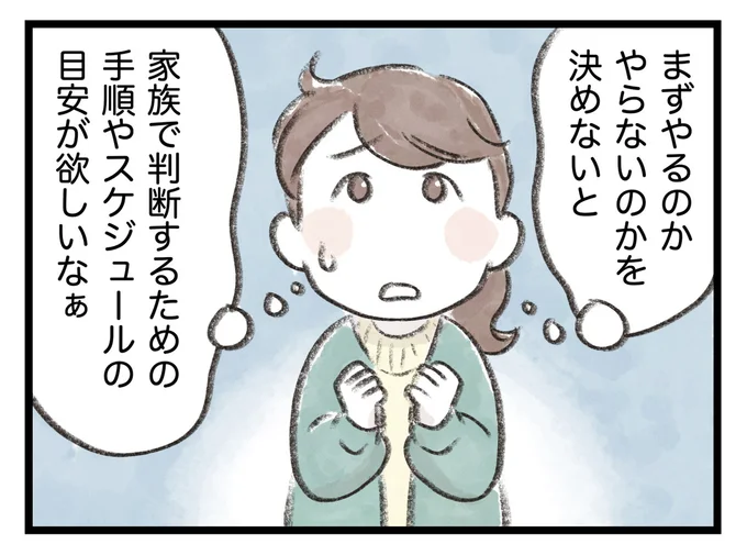 手順やスケジュールの目安が欲しいなぁ