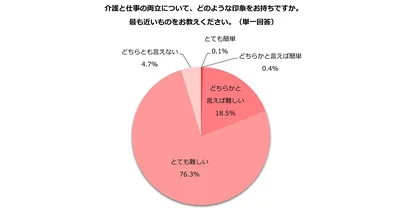 介護と仕事の両立は「とても難しい」76.3%