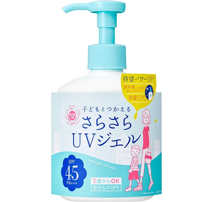 [リニューアル] 紫外線予報 さらさらUVジェルF SPF45 PA+++ 1歳から使える 石けんでOFF 体 顔 日焼けどめ たっぷり ジェル 260g
