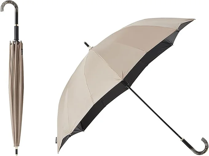 マーナ (marna) Shupattoアンブレラ UV (畳む手間が無い日傘) 55cm 日傘 長傘 晴雨兼用傘 メンズ レディース (UVカット率99.9% : UPF50+ : 遮光率99.9%) 16本骨 ベルトがない閉じる傘 S509