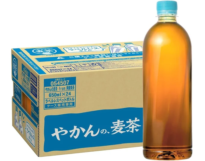 コカ・コーラ やかんの麦茶 from 爽健美茶 ラベルレス 650mlPET×24本