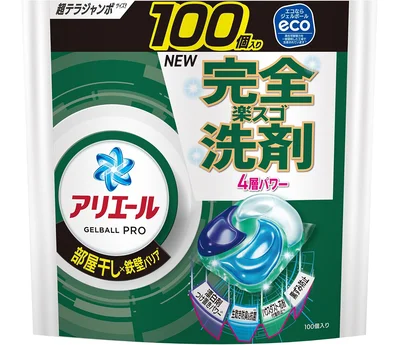 アリエール 洗濯洗剤 ジェルボール プロ 部屋干し×鉄壁バリア 部屋干しでもさわやかな香り 詰め替え 100個 [大容量]
