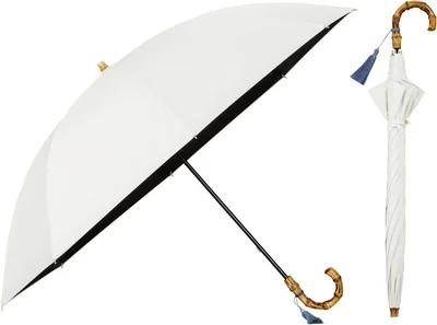Wpc. 最強の日傘 UVO(ウーボ)長傘／60cm 無地タッセル オフ《遮光率＆UVカット率100%:UPF50＋:遮熱:晴雨兼用》親骨60cm 大きい レディース 女性 バンブー 持ち手 おしゃれ 可愛い UVO60S-27