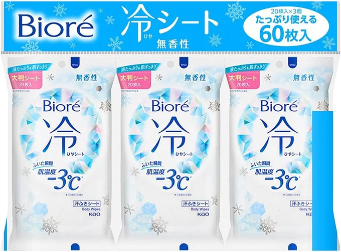 Bioré 【まとめ買い】熱中対策にも使える! ビオレ冷シート 無香料 3個セット 【Amazon.co.jp限定】
