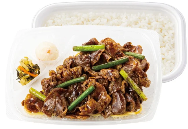 『焦がし醤油と黒マー油香る 黒の牛豚ダブル焼肉弁当』950円