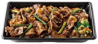 『焦がし醤油と黒マー油香る　黒の牛豚ダブル焼肉重』890円