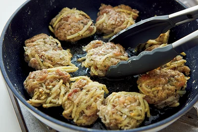 両面こんがりするまで焼いて
