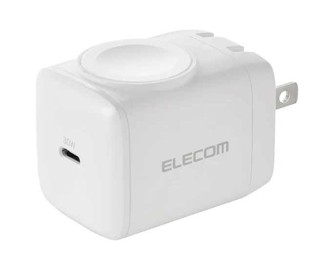 エレコム 充電器 Type-C 30W Apple Watch 対応 1ポート USB PD対応 折りたたみ式プラグ ホワイト EC-AC9830WH