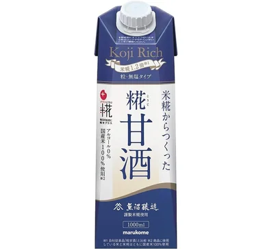 マルコメ プラス糀 米糀からつくった糀甘酒LL 国産米100%使用 無塩タイプ 糀リッチ粒 1000ml ×6本 アルコールフリー 栄養補給