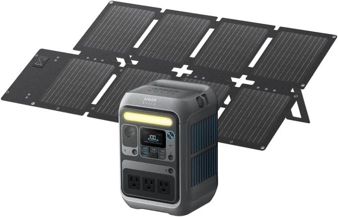 Anker Solix C300 ポータブル電源と60Wソーラーパネルセット