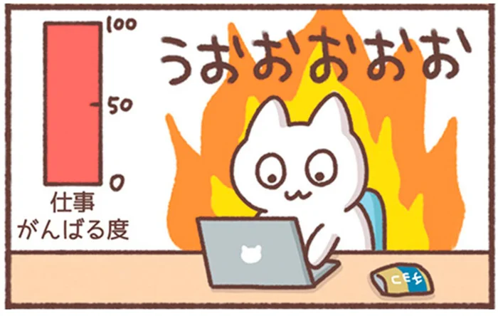 甘いものでやる気を出すはずが。なぜか持続しない仕事へのモチベーション／毎日がんばってはたらく、えらい（14）