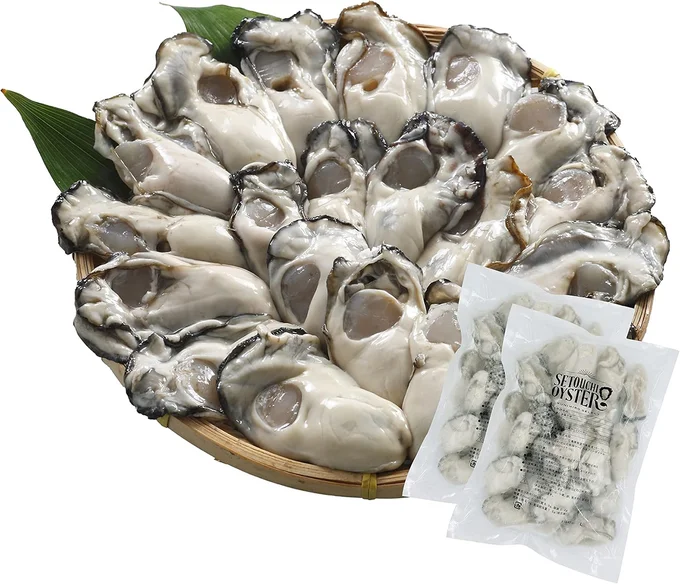 SETOUCHI-OYSTER-冷凍かき-広島県産-1.2kg-(600g-×-2袋---解凍後-各510g---2L)-国産-冷凍牡蠣-(殻無し-むき身-加熱用)-大粒-海鮮