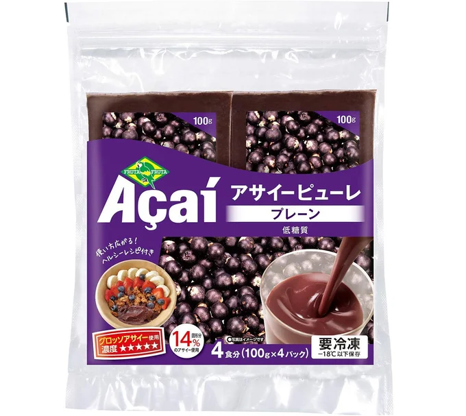 フルッタフルッタ-アサイー-パルプ-(ピューレ)-冷凍-400g-低糖質-プレーン-ブラジル産-FRUTA-FRUTA-(1個)