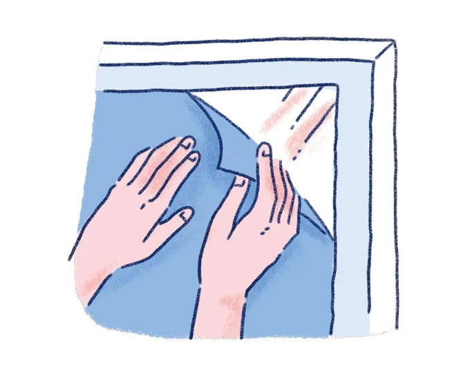 窓にシートを貼って室温の上昇を抑える