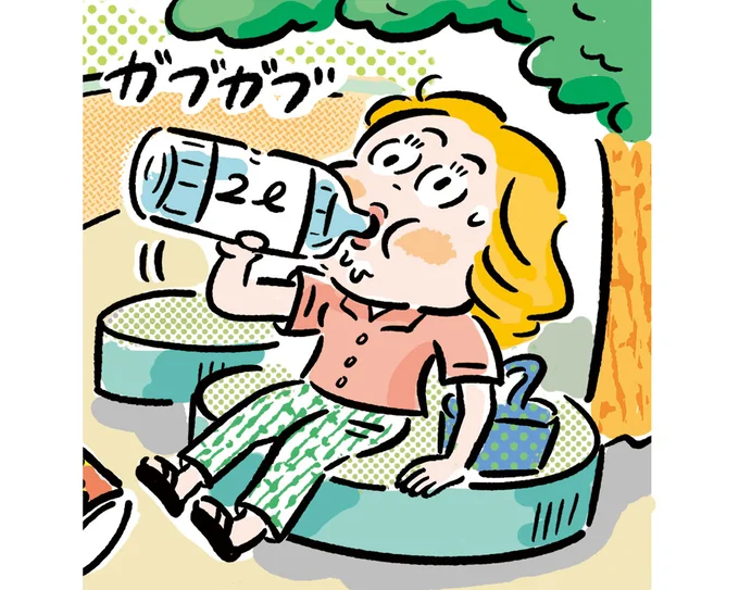 ×水を一気にガブ飲みする
