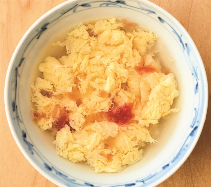 夏バテ気味の胃腸をいたわる温かいつゆ「梅かき玉つゆ」