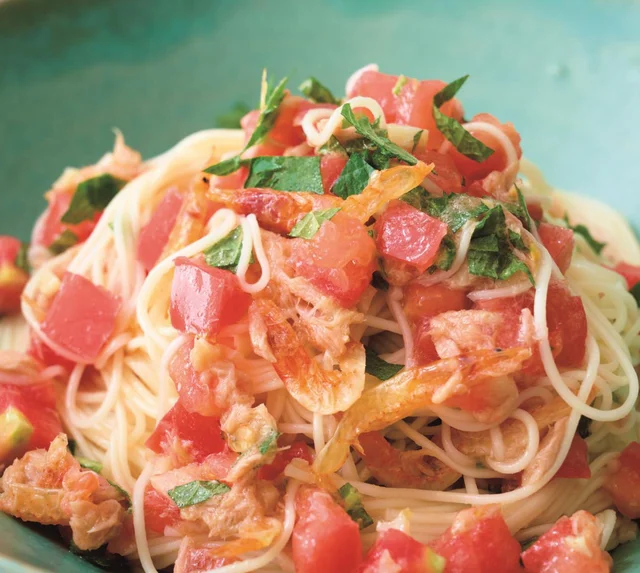 まるでイタリアン!? えびオイルのトマトそうめん