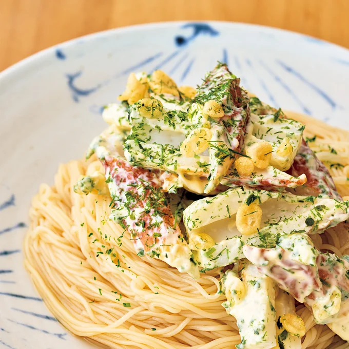 混ぜるだけで時短に成功!磯辺揚げ風あえそうめん
