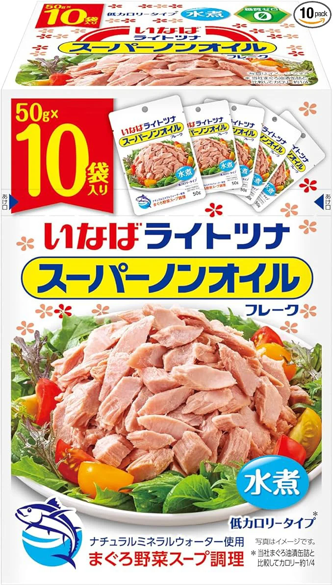 いなば食品 ライトツナスーパーノンオイル フレーク (50g×10袋)
