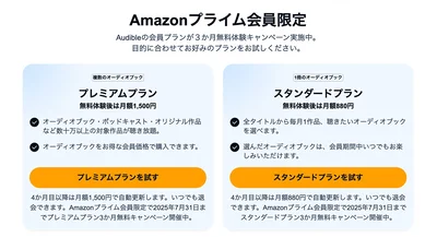 Audibleもプライム会員限定キャンペーン中