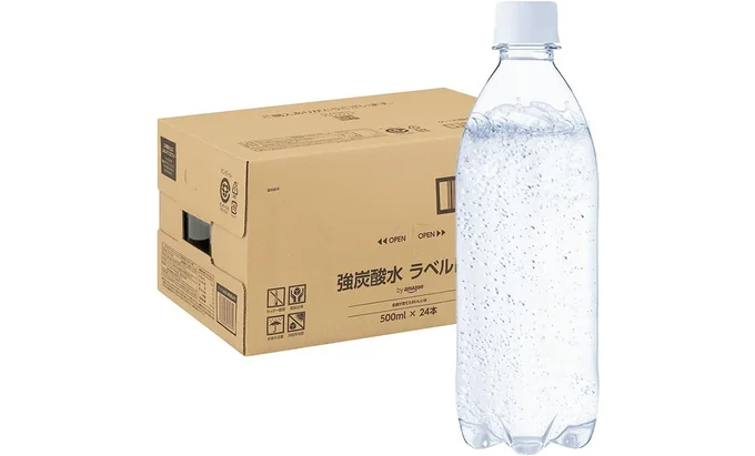 by Amazon 炭酸水 ラベルレス 500ml ×24本