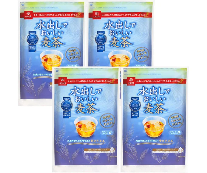 はくばく 水出しでおいしい麦茶 18パック×4個