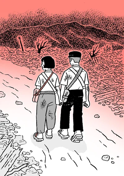 あたり一面、全てが吹き飛ばされて平らになり、真っ黒に焼けていました。（『わたくし96歳が語る 16歳の夏〜1945年8月9日〜』より）