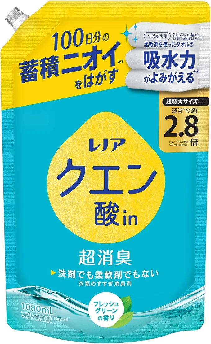 レノア クエン酸in 超消臭 すすぎ消臭剤 フレッシュグリーン