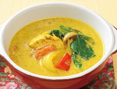 夏野菜の豆乳カレースープ
