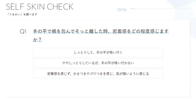 質問にそってチェックして、回答をクリック