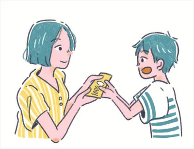 ママ銀行に預けてもらう