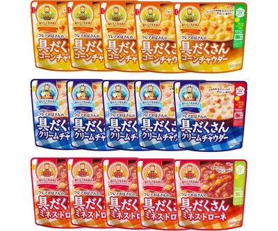 クレアおばさんの具だくさんスープギフト 3種15食セット(クリーム/ミネストローネ/コーン) 江崎グリコ 【食べ比べ/レンジ対応/常温保存/レトルト/詰め合わせ】