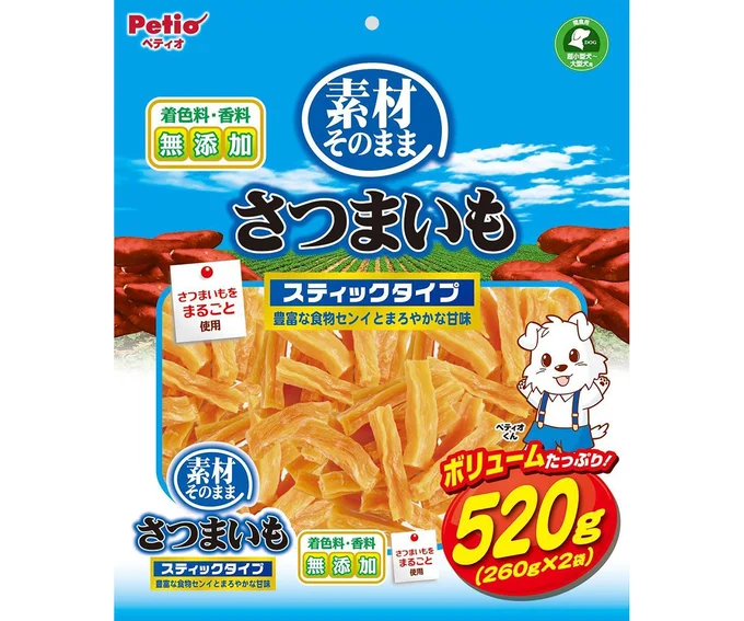 ペティオ (Petio) 素材そのまま さつまいも スティックタイプ 520g